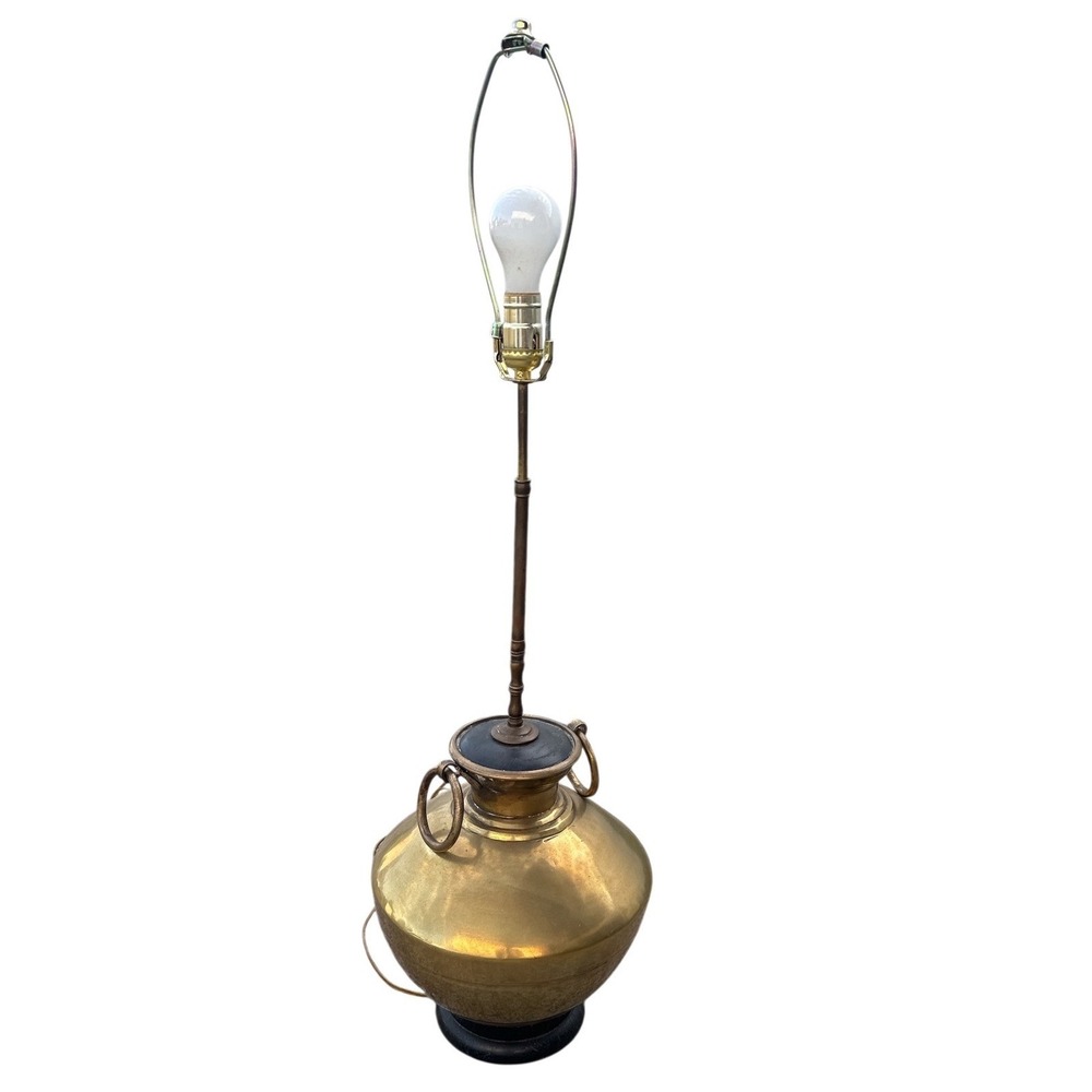 Unbranded Brass Table Lamp Unisex Large Gold Vintage Urn Ring Handles